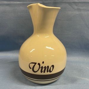 McCoy Wine Pitcher, Old Vintage Art Pottery, Brown Stripe - #660,5 c. Hand Pinch